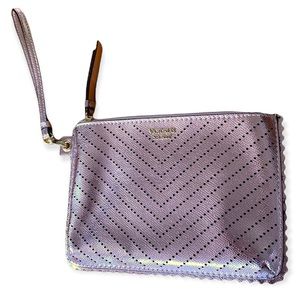 Victoria Secret Wristlet Wallet Pink Metallic Rose Gold Mini Pouch Clutch